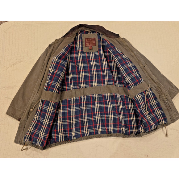 VTG Abercrombie & Fitch Men’s Green Adirondack Jacket L Cotton Plaid Lined Y2K - Picture 9 of 16